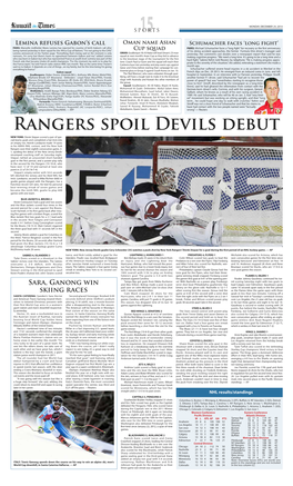 Rangers Spoil Devils Debut