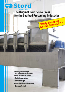 The Original Twin Screw Press for the Seafood Processing Industries