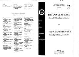 The Concert Band the Wind Ensemble