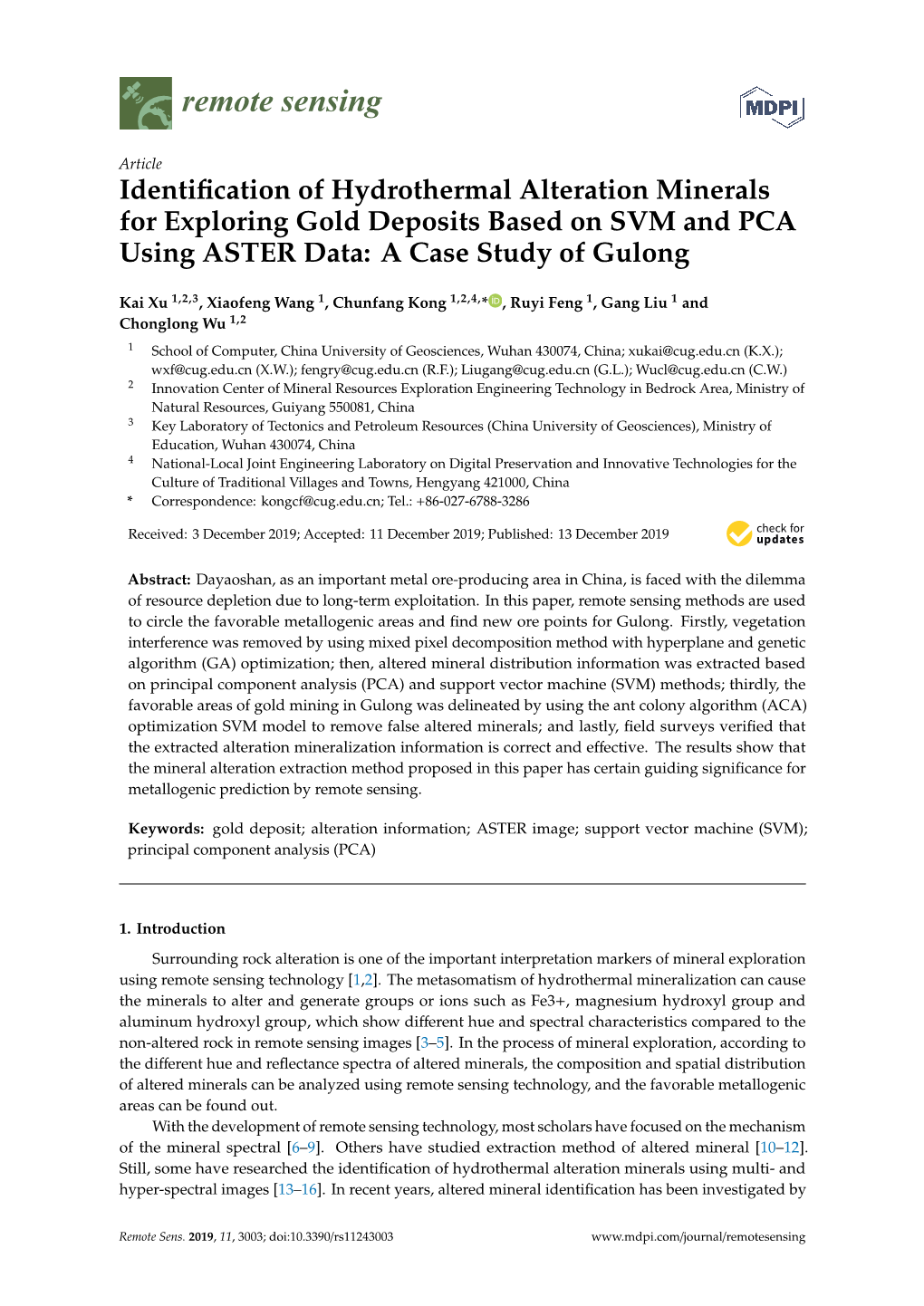 Identification of Hydrothermal Alteration Minerals for Exploring