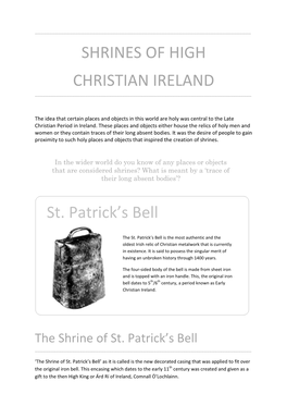 SHRINES of HIGH CHRISTIAN IRELAND St. Patrick's Bell