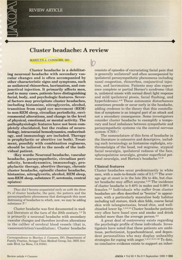 Cluster Headache: a Review MARILYN J