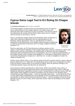 Cyprus Gains Legal Tool in ICJ Ruling on Chagos Islands - Law360