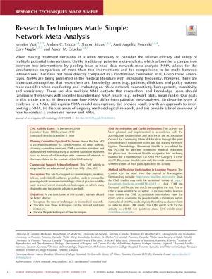 Research Techniques Made Simple: Network Meta-Analysis