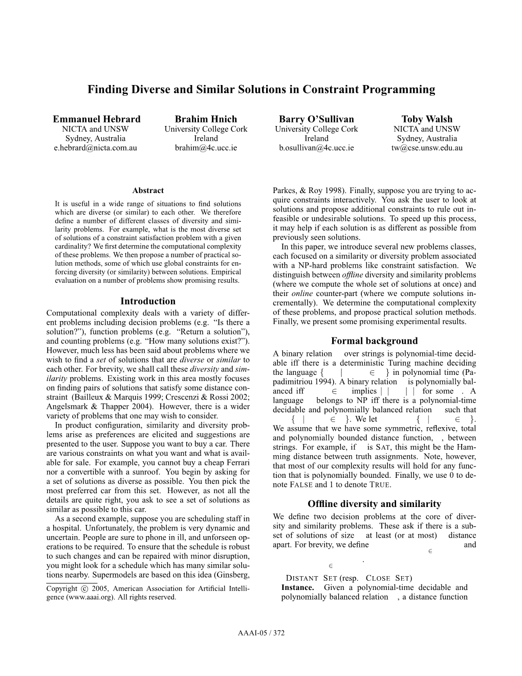 Finding Diverse and Similar Solutions in Constraint Programming