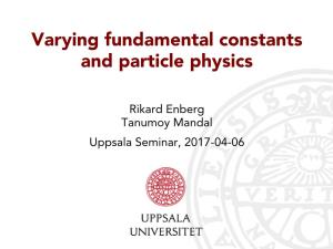 Varying Fundamental Constants and Particle Physics