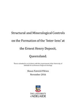 Structural and Mineralogical Controls on the Formation of the 'Inter-Lens' At