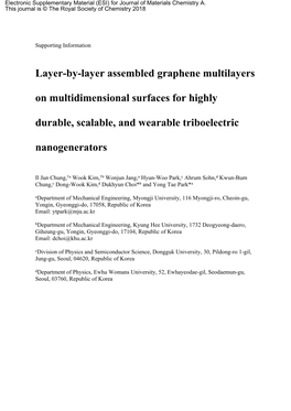 Layer-By-Layer Assembled Graphene Multilayers on Multidimensional Surfaces for Highly Durable, Scalable, and Wearable Triboelect