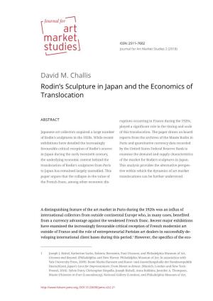 David M. Challis Rodin's Sculpture in Japan and the Economics Of