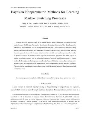 Bayesian Nonparametric Methods for Learning Markov Switching Processes
