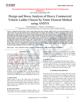 Design and Stress Analysis of Heavy Commercial Vehicle Ladder