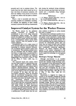 Improved Catalyst System for the Wacker Process