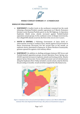 Weekly Conflict Summary | 9 - 15 March 2020