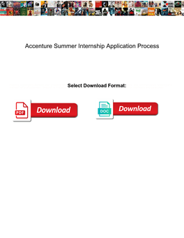 Accenture Summer Internship Application Process