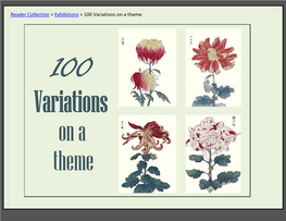 Reader Collection &gt; Exhibitions &gt; 100 Variations on a Theme