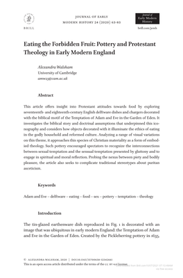 Pottery and Protestant Theology in Early Modern England