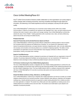 Cisco Unified Meetingplace 8.0