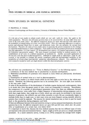 Twin Studies in Medical Genetics