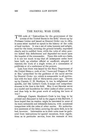 The Naval War Code