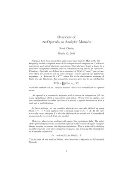Overview of ∞-Operads As Analytic Monads