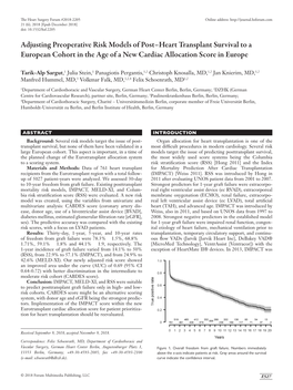 Adjusting Preoperative Risk Models of Post–Heart Transplant Survival to a European Cohort in the Age of a New Cardiac Allocation Score in Europe