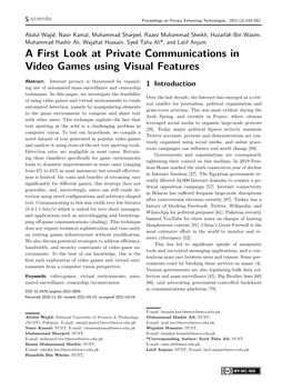 A First Look at Private Communications in Video Games Using Visual Features