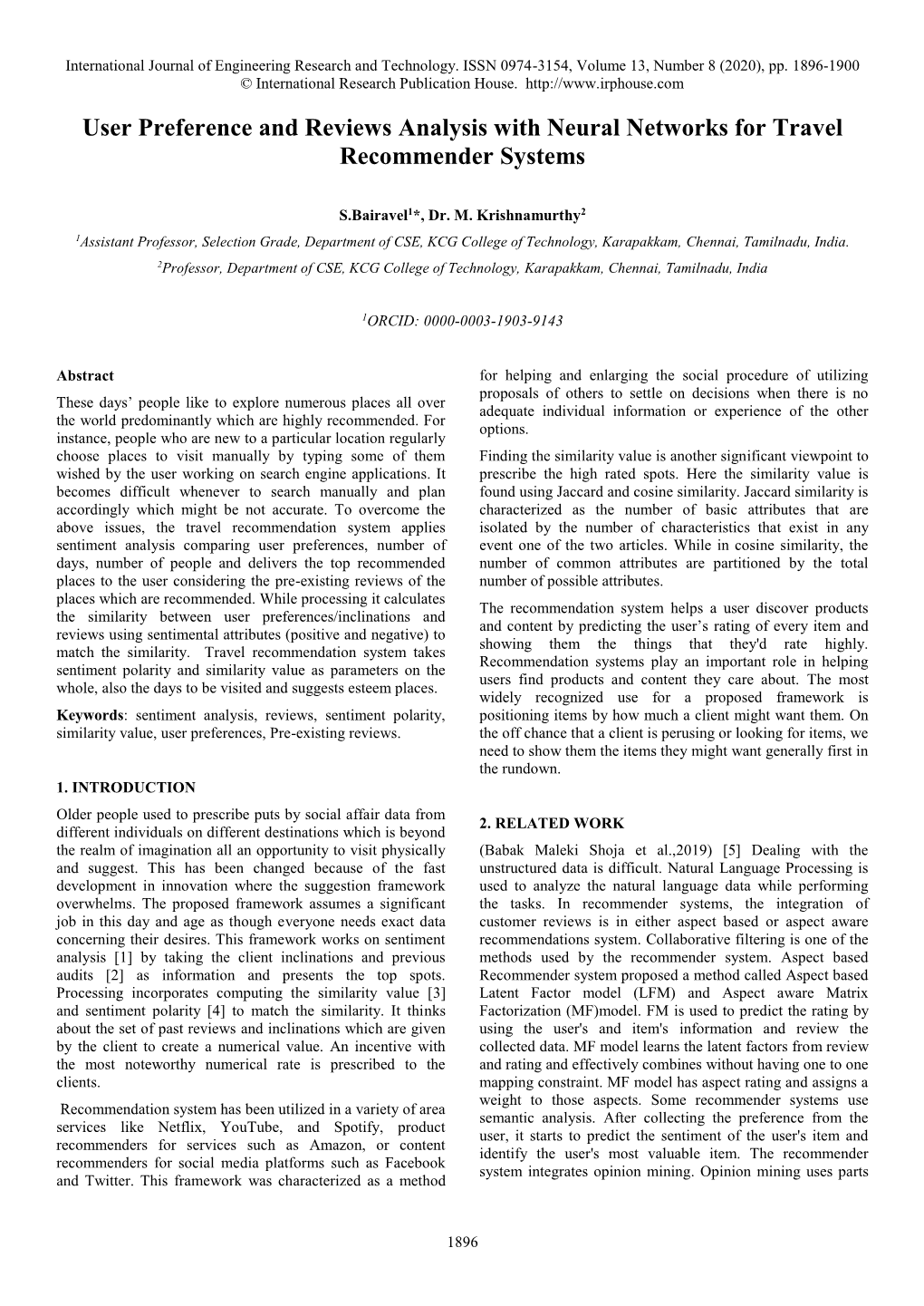 User Preference and Reviews Analysis with Neural Networks for Travel Recommender Systems