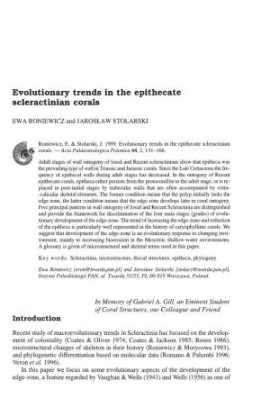 Evolutionary Trends in the Epithecate Scleractinian Corals