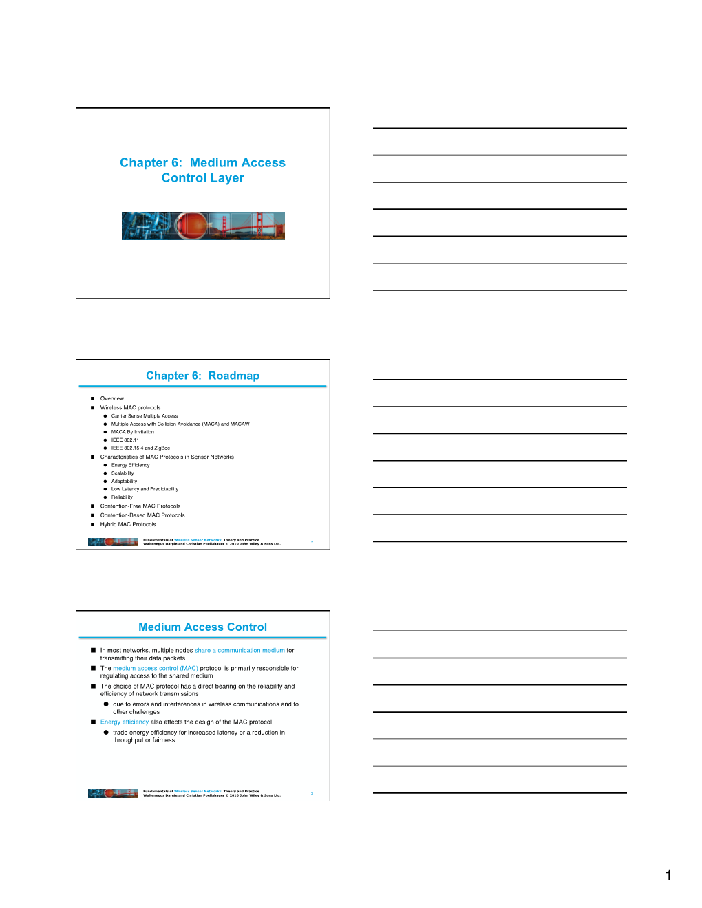 Chapter 6: Medium Access Control Layer