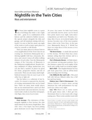 Nightlife in the Twin Cities Music and Entertainment