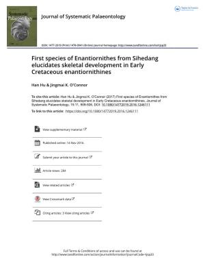 First Species of Enantiornithes from Sihedang Elucidates Skeletal Development in Early Cretaceous Enantiornithines