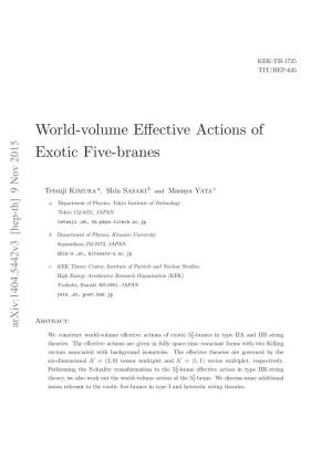 World-Volume Effective Actions of Exotic Five-Branes