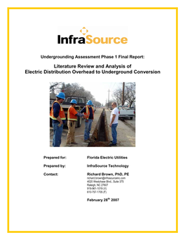 Literature Review and Analysis of Electric Distribution Overhead to Underground Conversion