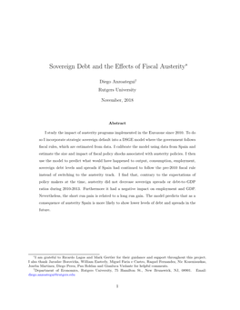 Sovereign Debt and the Effects of Fiscal Austerity