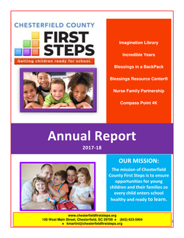 Chesterfield County First Steps Annual Report 2017-2018 View