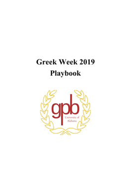 Greek Week 2019 Playbook