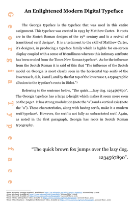An Enlightened Modern Digital Typeface “The Quick Brown Fox