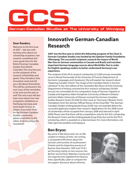 Innovative German-Canadian Research