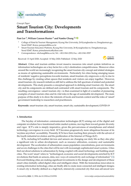 Smart Tourism City: Developments and Transformations