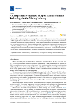 A Comprehensive Review of Applications of Drone Technology in the Mining Industry