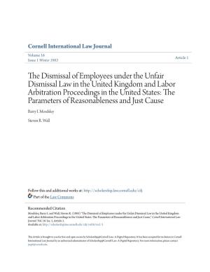 The Dismissal of Employees Under the Unfair Dismissal Law in the United Kingdom and Labor Arbitration Proceedings in the United