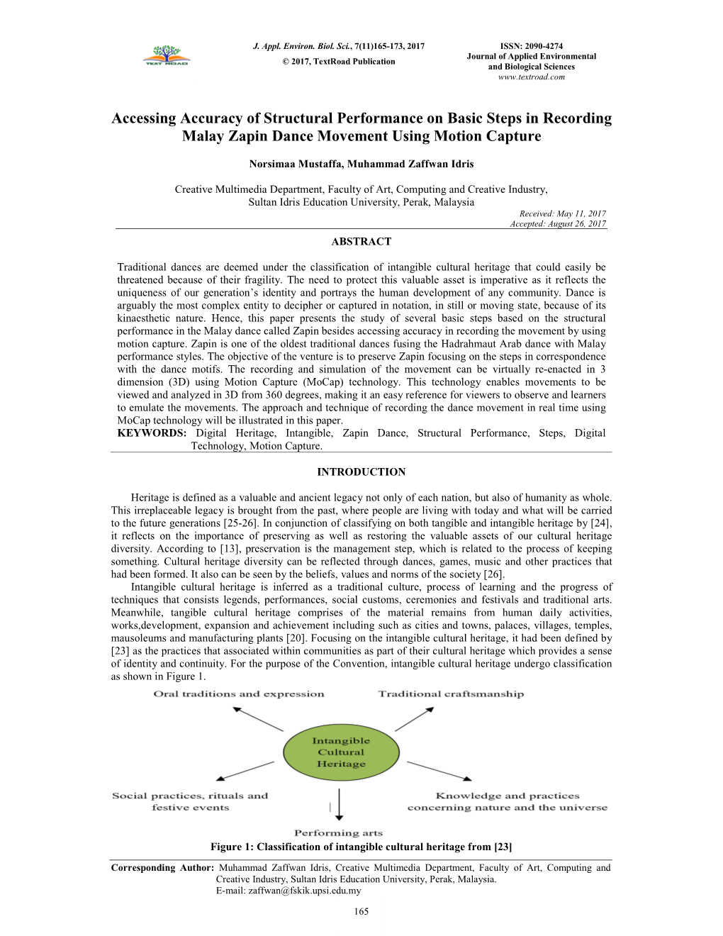 Accessing Accuracy of Structural Performance on Basic Steps in Recording Malay Zapin Dance Movement Using Motion Capture