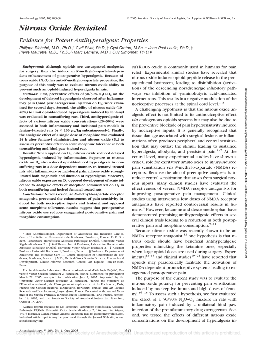 Nitrous Oxide Revisited