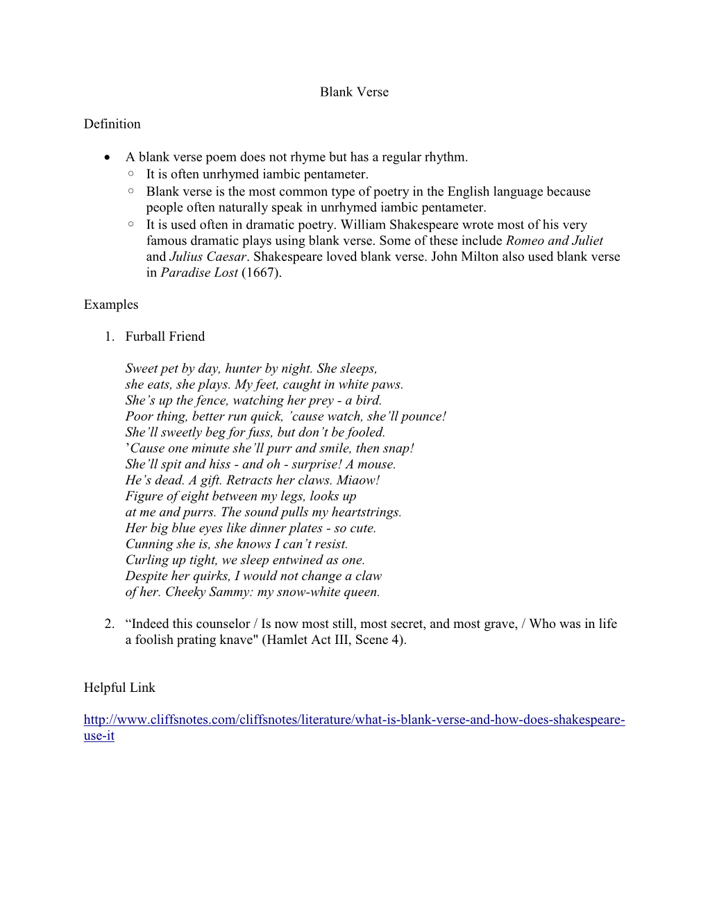 Blank Verse Definition A Blank Verse Poem DocsLib