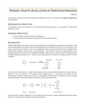 Friedel-‐Crafts Alkylation of Dimethoxybenzene