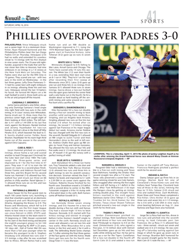 Phillies Overpower Padres 3-0