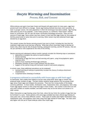Oocyte Warming and Insemination Consent Form