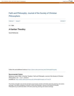 A Kantian Theodicy