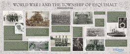 World War I and the Township of Esquimalt ~ Remembering ~