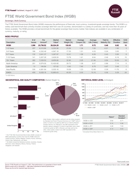 FTSE World Government Bond Index (WGBI) Sovereign | Multi-Currency